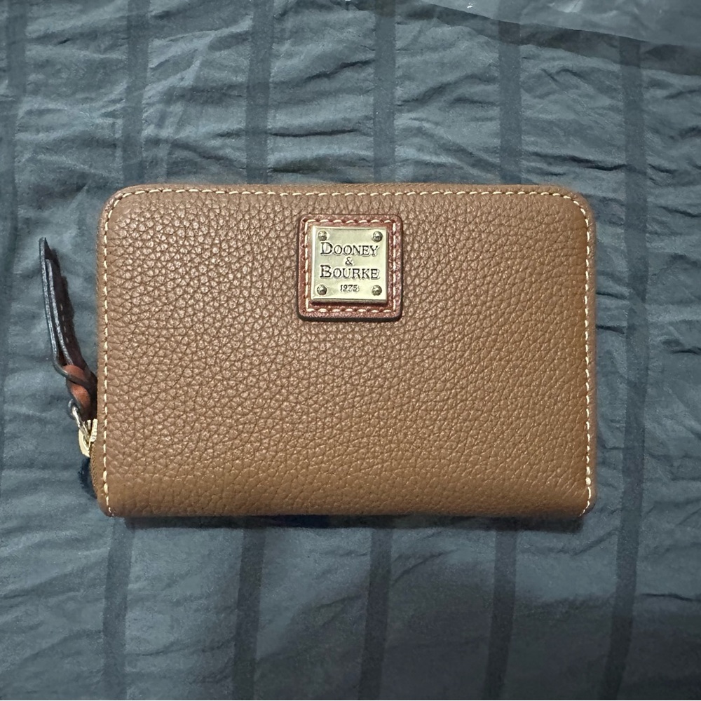 Dooney & Bourke Tan Leather Zip Wallet